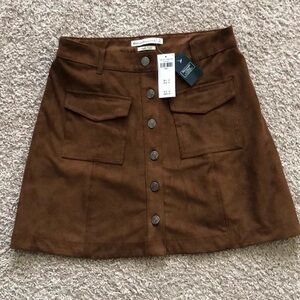 Abercrombie & Fitch Brown Button-Front Women's Skirt